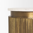 Mercana Satima Marble w/ Gold Metal Square Fluted Accent Table