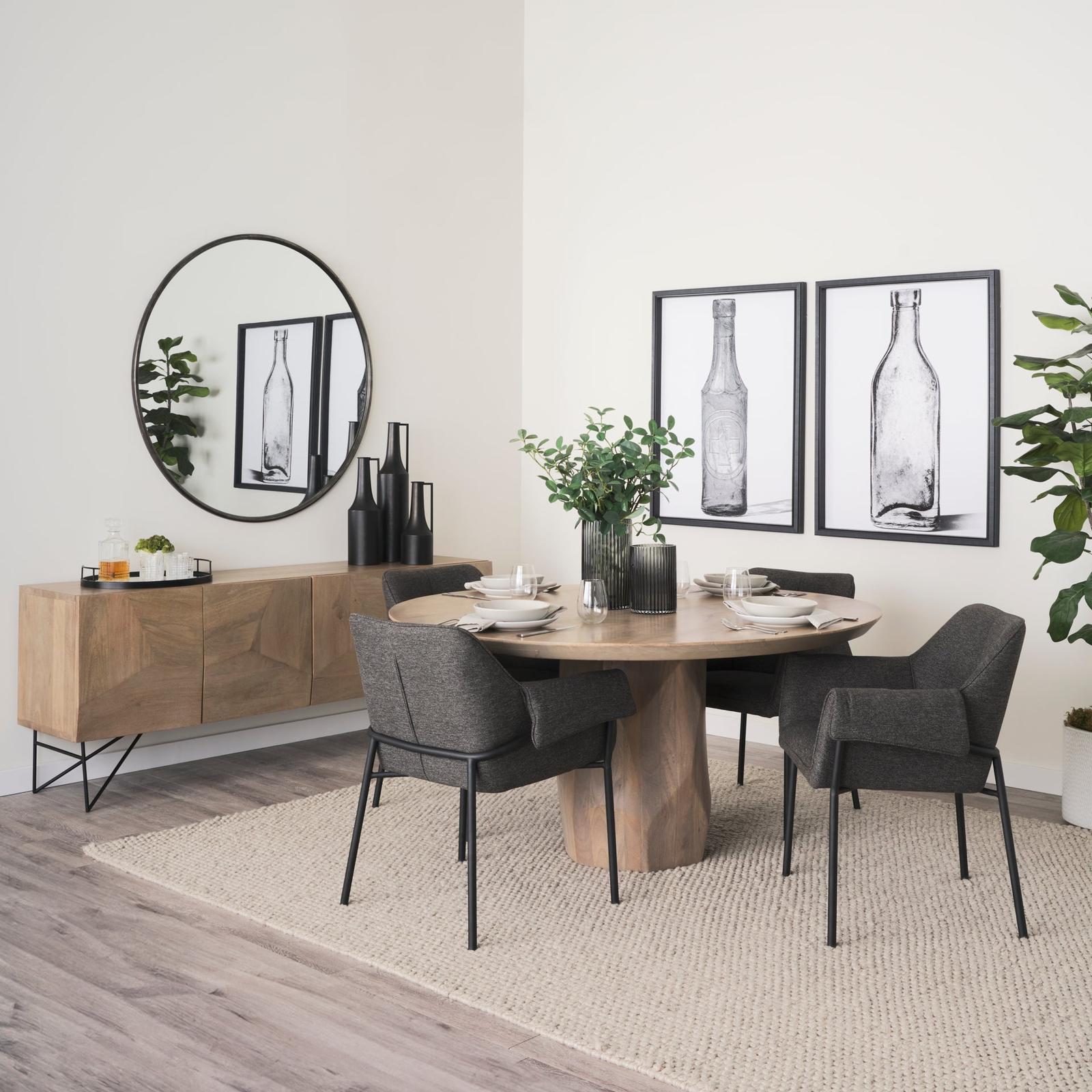 Mercana Brently Dining Chair Matte Black Metal Legs