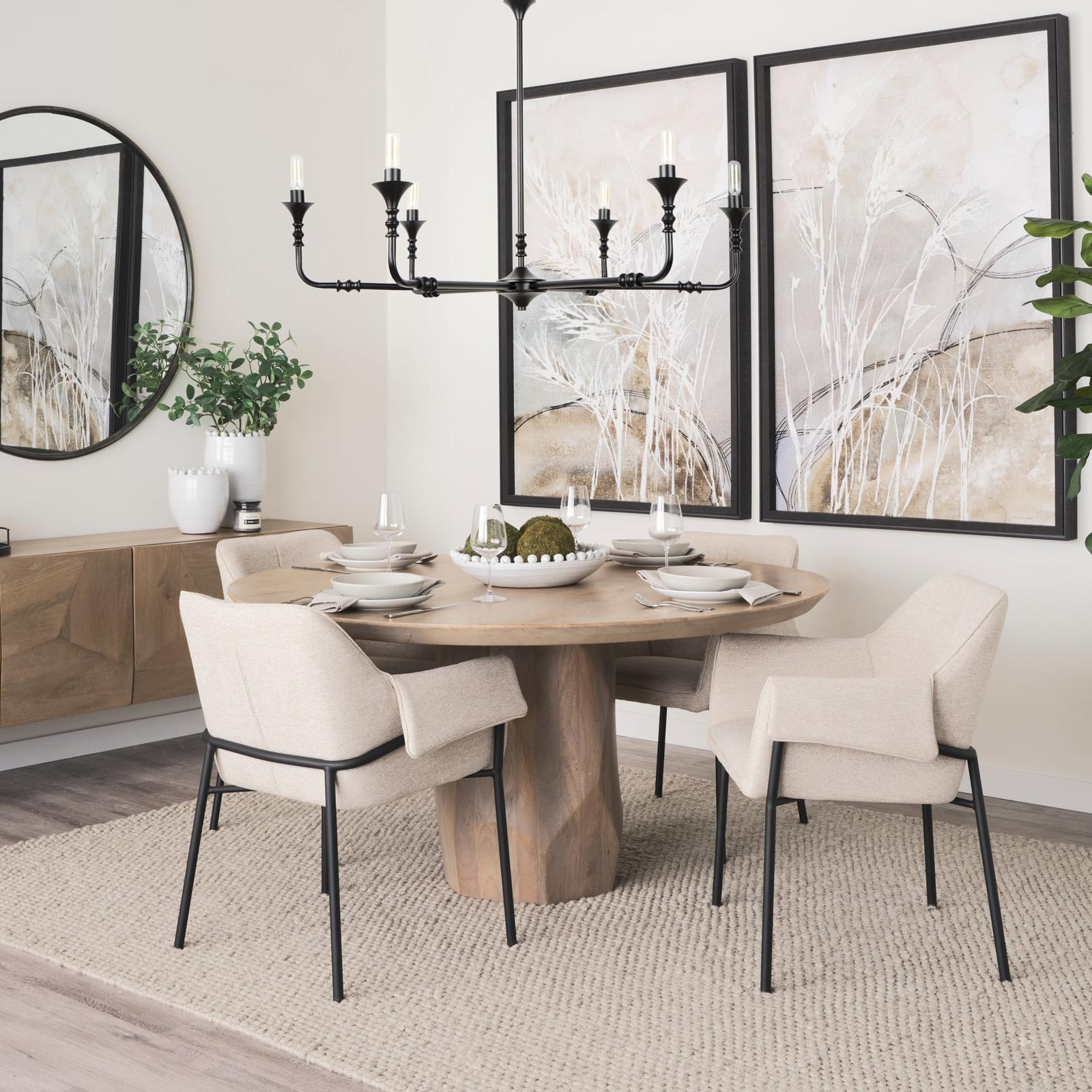 Mercana Brently Dining Chair Matte Black Metal Legs
