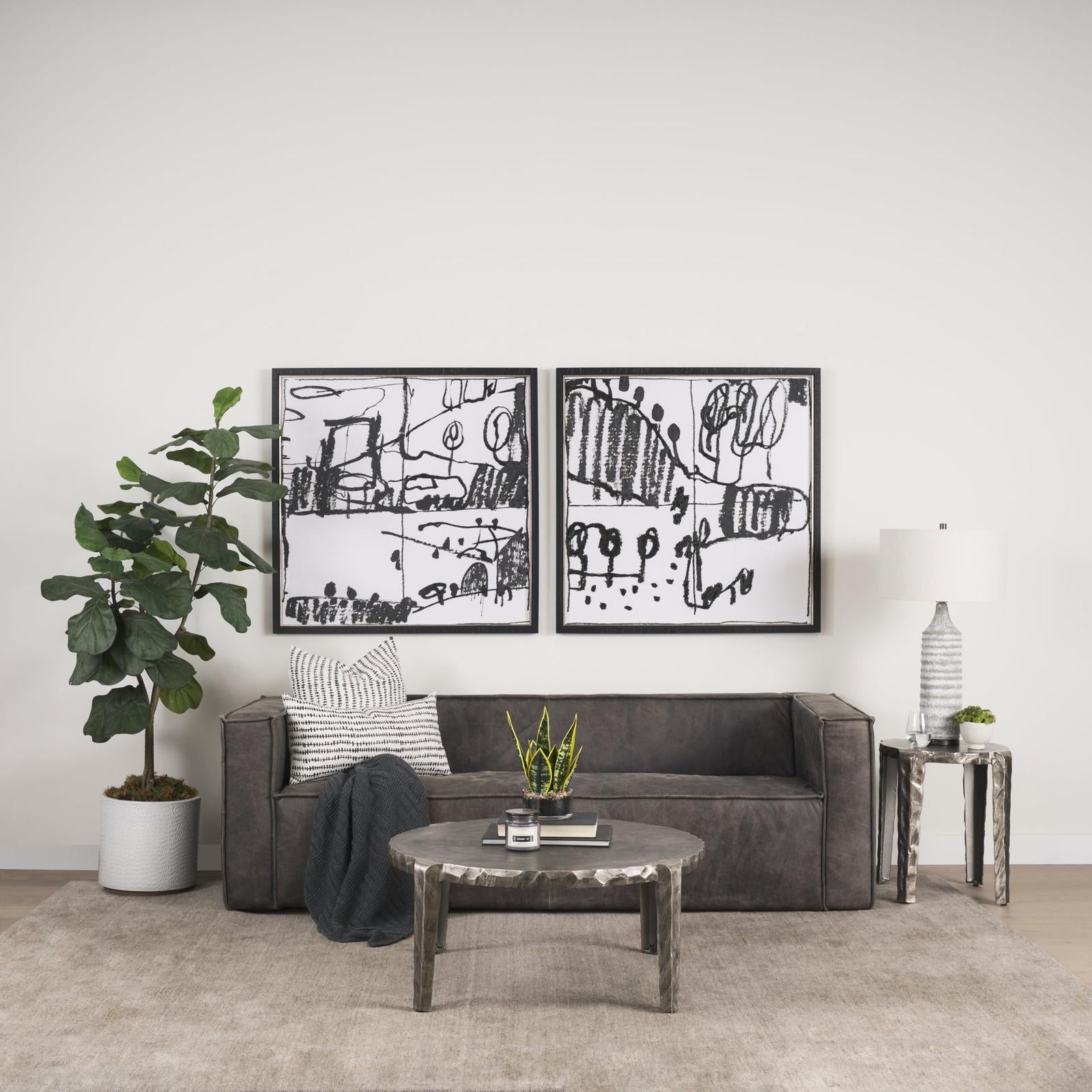 Mercana Randy Textured Silver Nickel Cast Aluminum Metal Accent Table Clearance