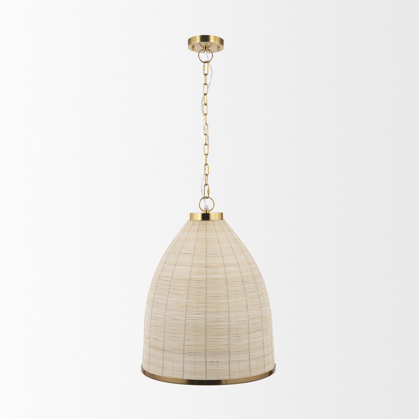 Mercana Saliha Cane w/ Brass Metal Pendant Light