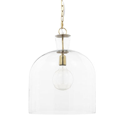 Mercana Sadah Clear Blown Glass w/ Gold Metal Pendant Light