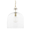 Mercana Sadah Clear Blown Glass w/ Gold Metal Pendant Light