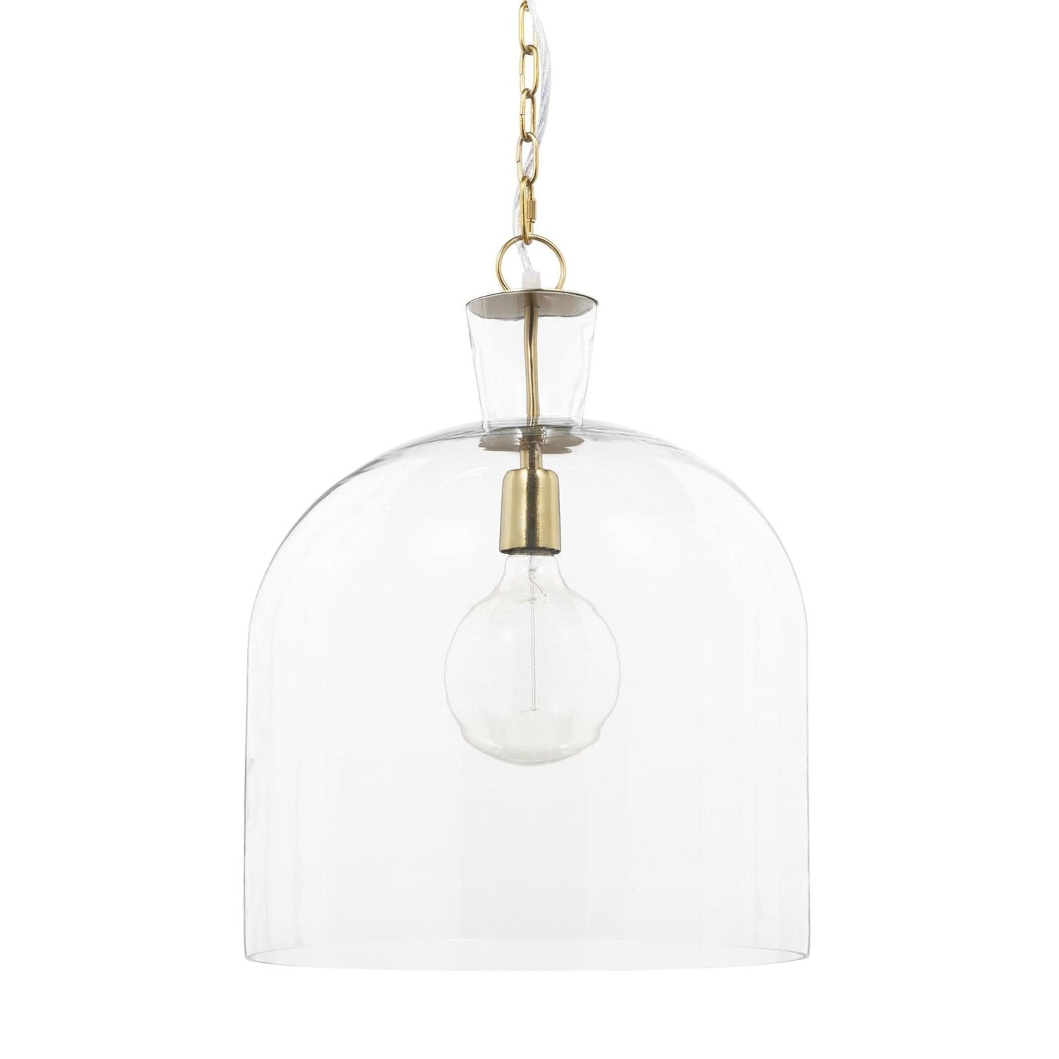 Mercana Sadah Clear Blown Glass w/ Gold Metal Pendant Light