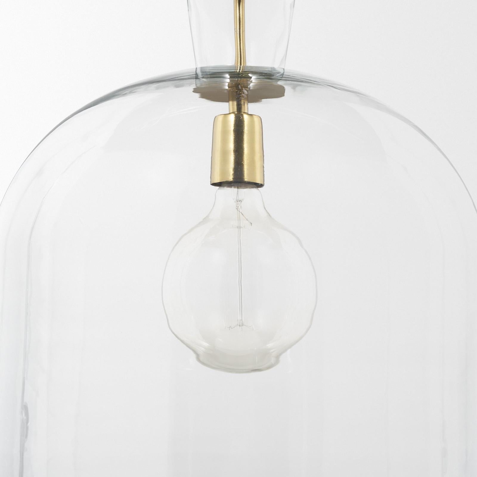 Mercana Sadah Clear Blown Glass w/ Gold Metal Pendant Light