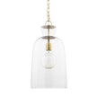 Mercana Sadah Clear Blown Glass w/ Gold Metal Pendant Light