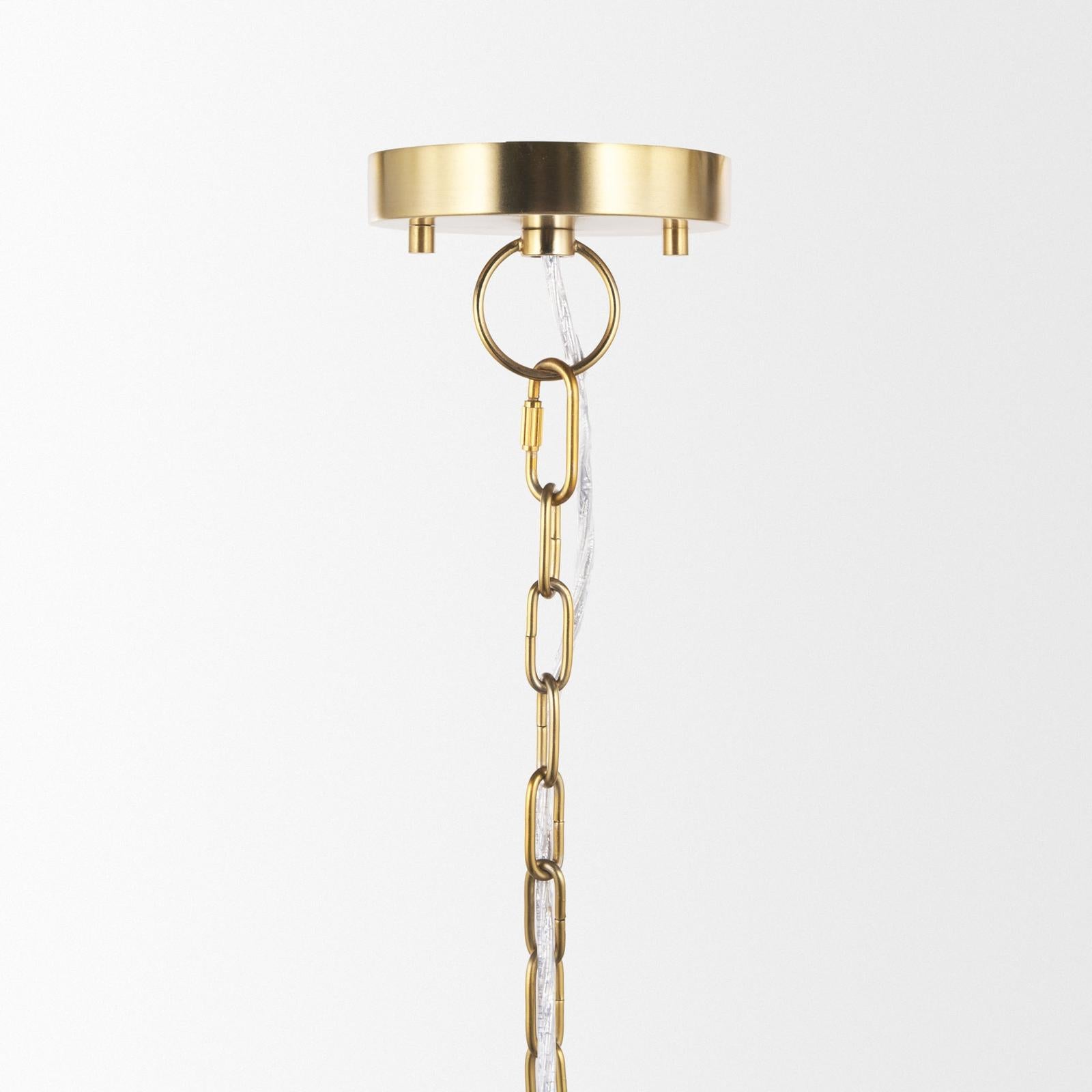 Mercana Sadah Clear Blown Glass w/ Gold Metal Pendant Light