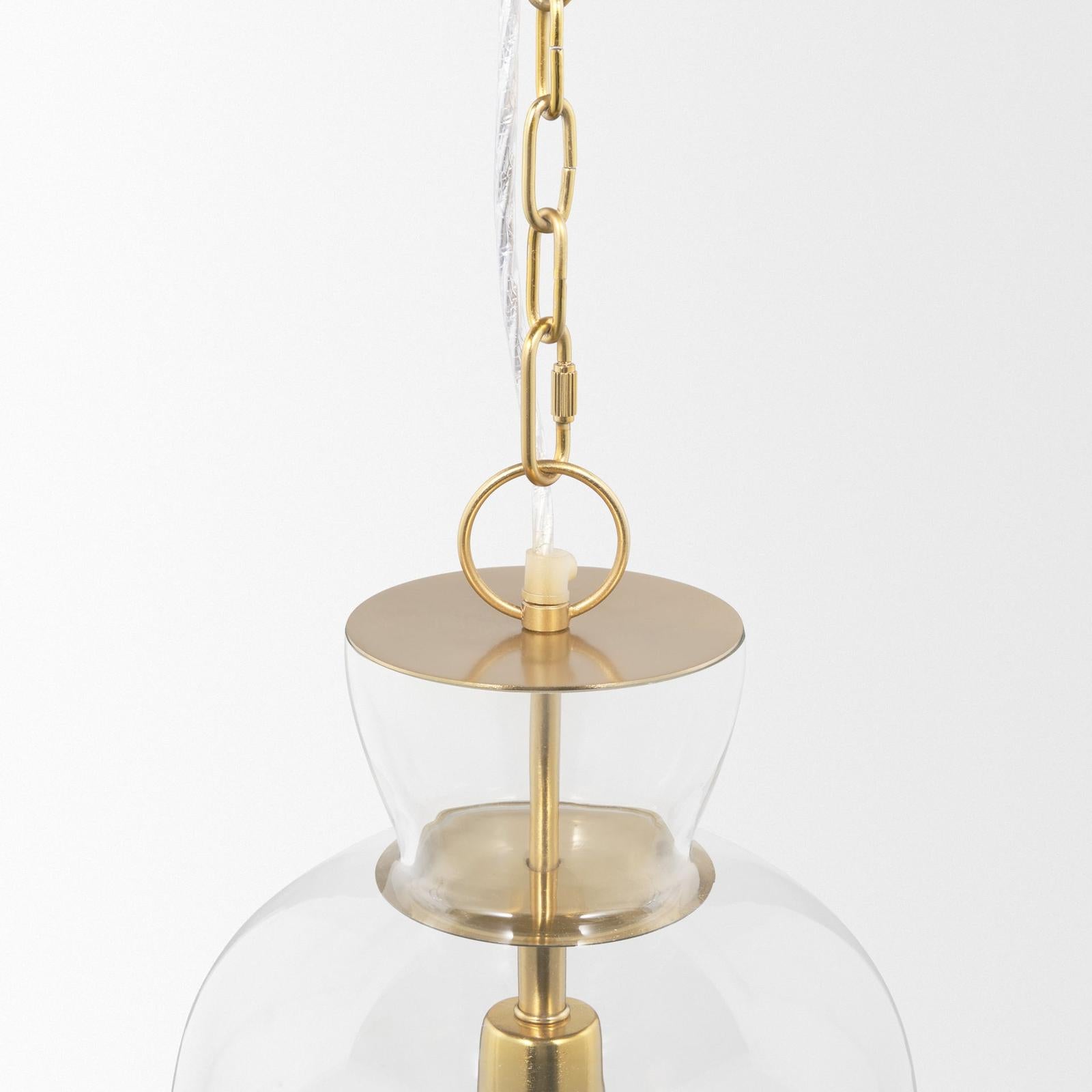 Mercana Sadah Clear Blown Glass w/ Gold Metal Pendant Light