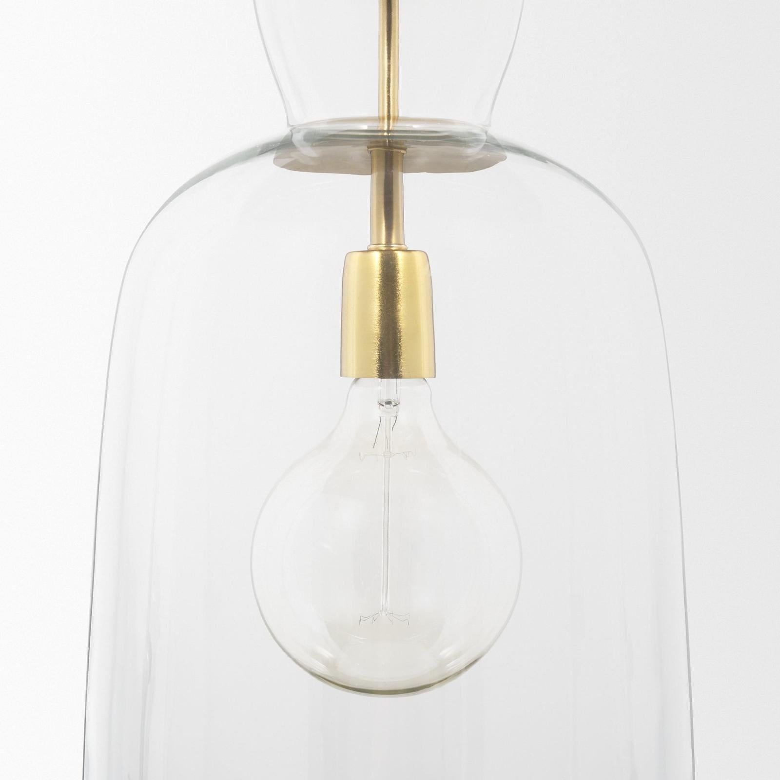 Mercana Sadah Clear Blown Glass w/ Gold Metal Pendant Light