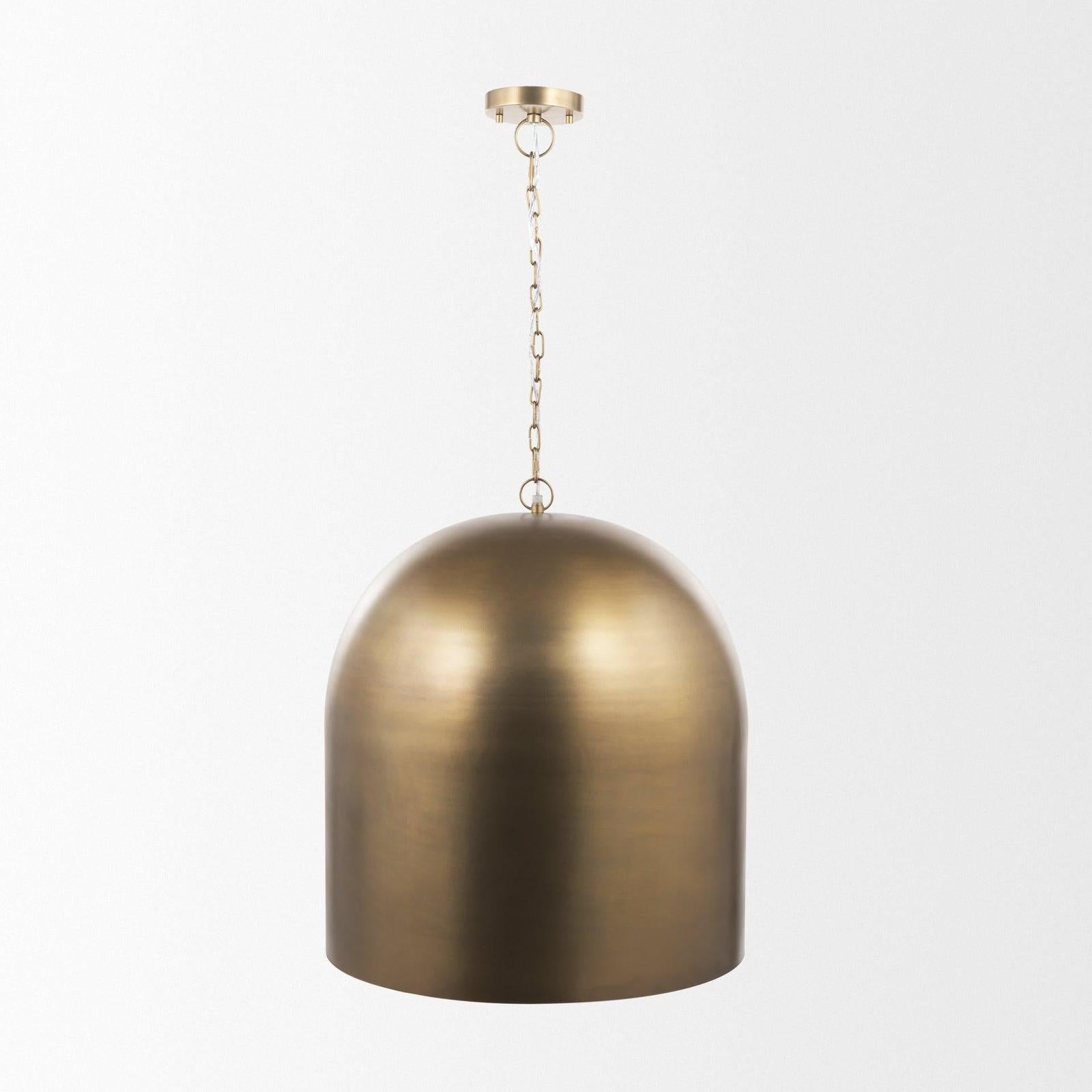Mercana Sanne Antiqued Gold Metal w/ Silver Foil Pendant Light