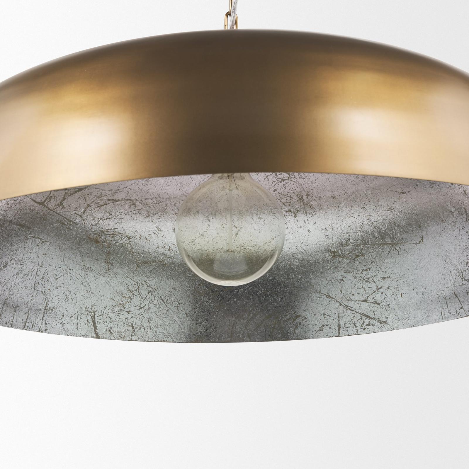 Mercana Sanne Antiqued Gold Metal w/ Silver Foil Pendant Light
