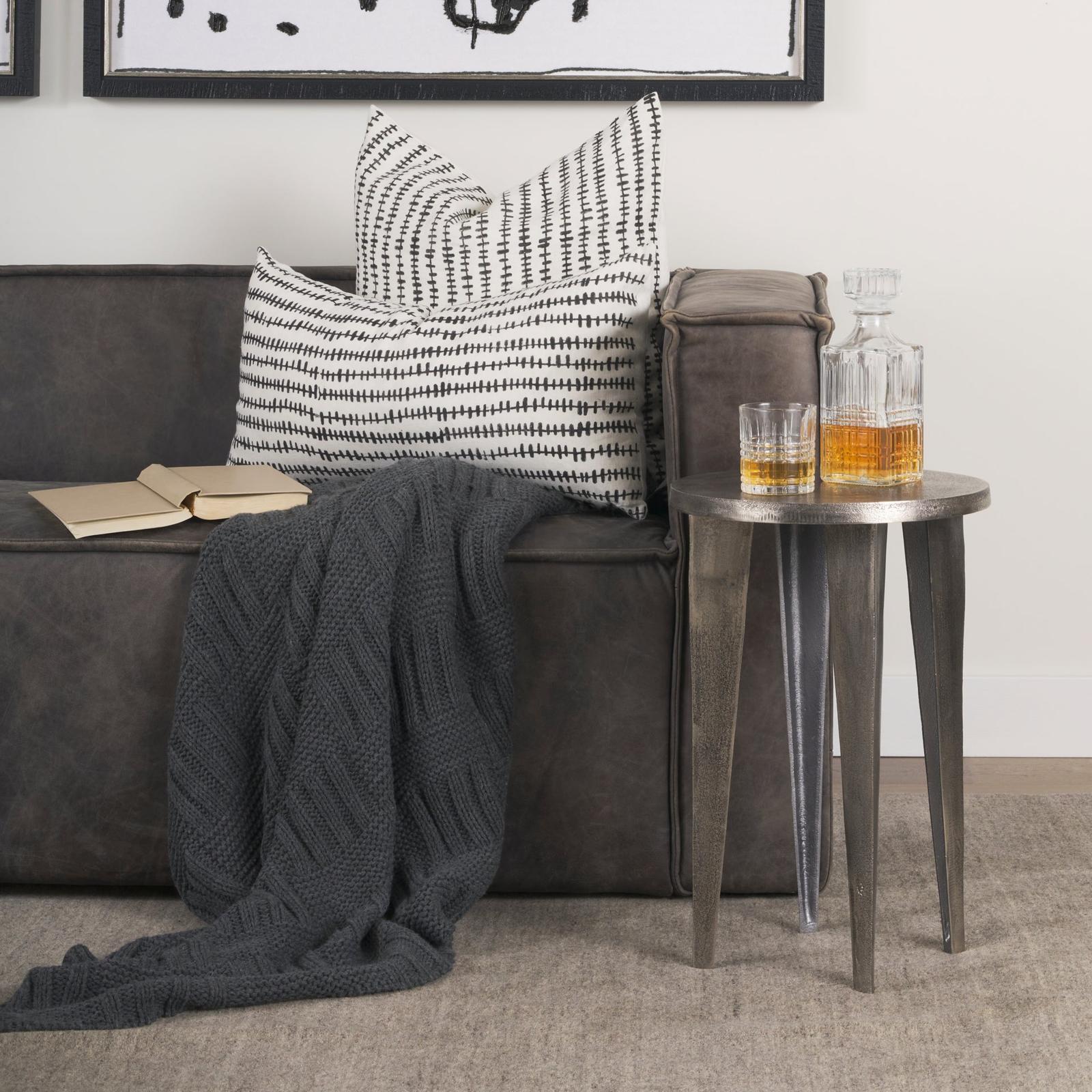 Mercana Maggie Textured Silver Nickel Cast Aluminum Metal Accent Table