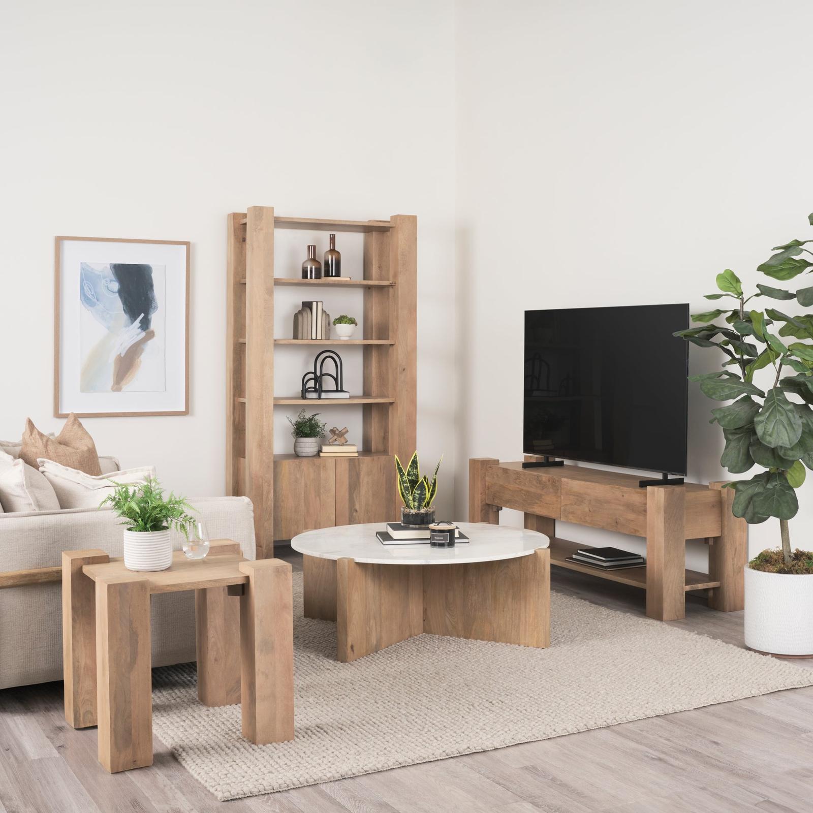 Mercana Beth Light Brown Wood Square Accent Table Clearance