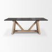 Mercana Rialto Rectangular Two-Tone Black and Brown Solid Wood Dining Table