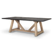 Mercana Rialto Rectangular Two-Tone Black and Brown Solid Wood Dining Table