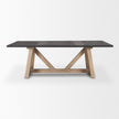 Mercana Rialto Rectangular Two-Tone Black and Brown Solid Wood Dining Table
