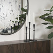 Mercana Qwin Matte Black Cast Aluminum Candle Holder