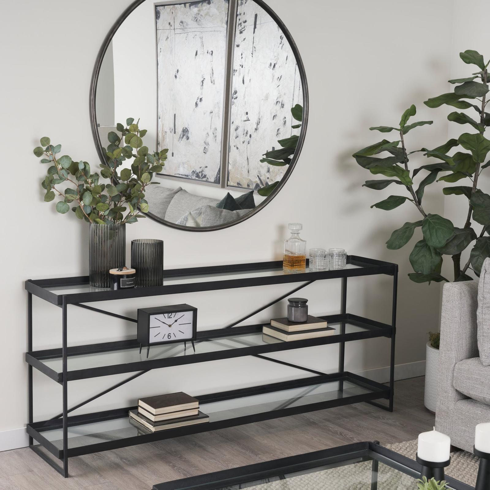 Mercana Trey Metal W/Glass Console Table