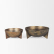 Mercana Quita Large Gold Metal Decorative Bowls - Set of 2