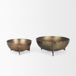 Mercana Quita Large Gold Metal Decorative Bowls - Set of 2