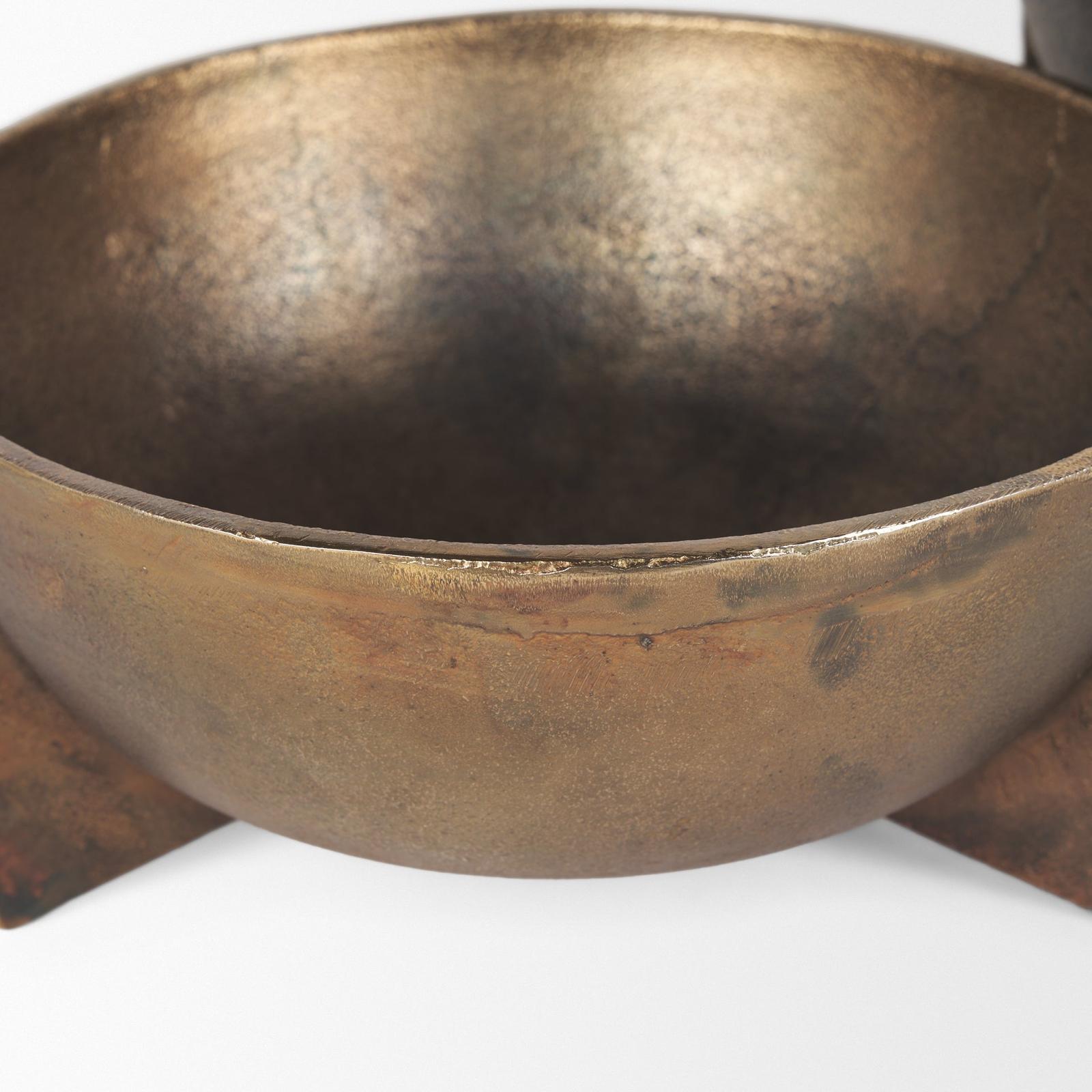 Mercana Quita Large Gold Metal Decorative Bowls - Set of 2