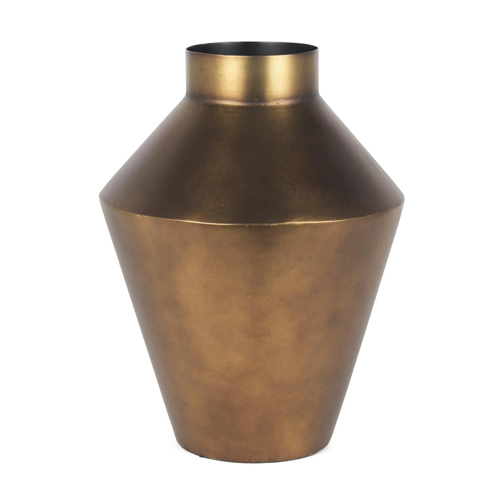 Mercana Perrin Brushed Gold Metal Decorative Vase