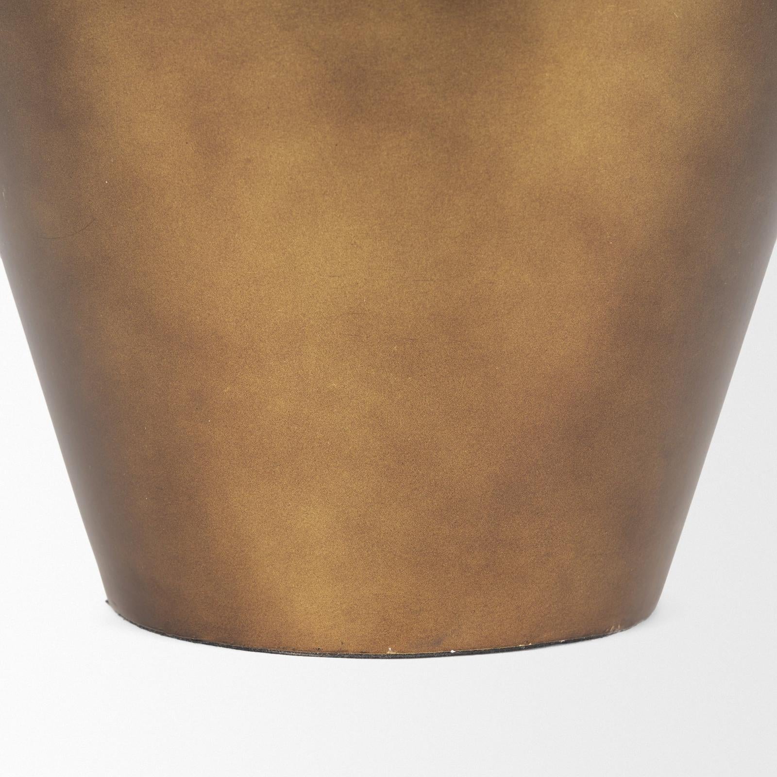 Mercana Perrin Brushed Gold Metal Decorative Vase