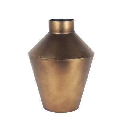 Mercana Perrin Brushed Gold Metal Decorative Vase