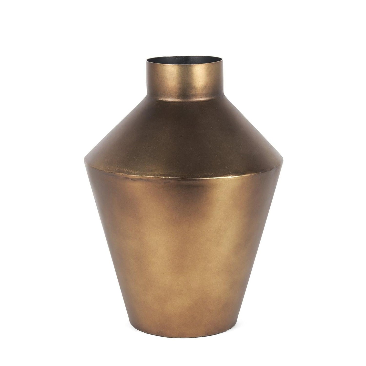 Mercana Perrin Brushed Gold Metal Decorative Vase