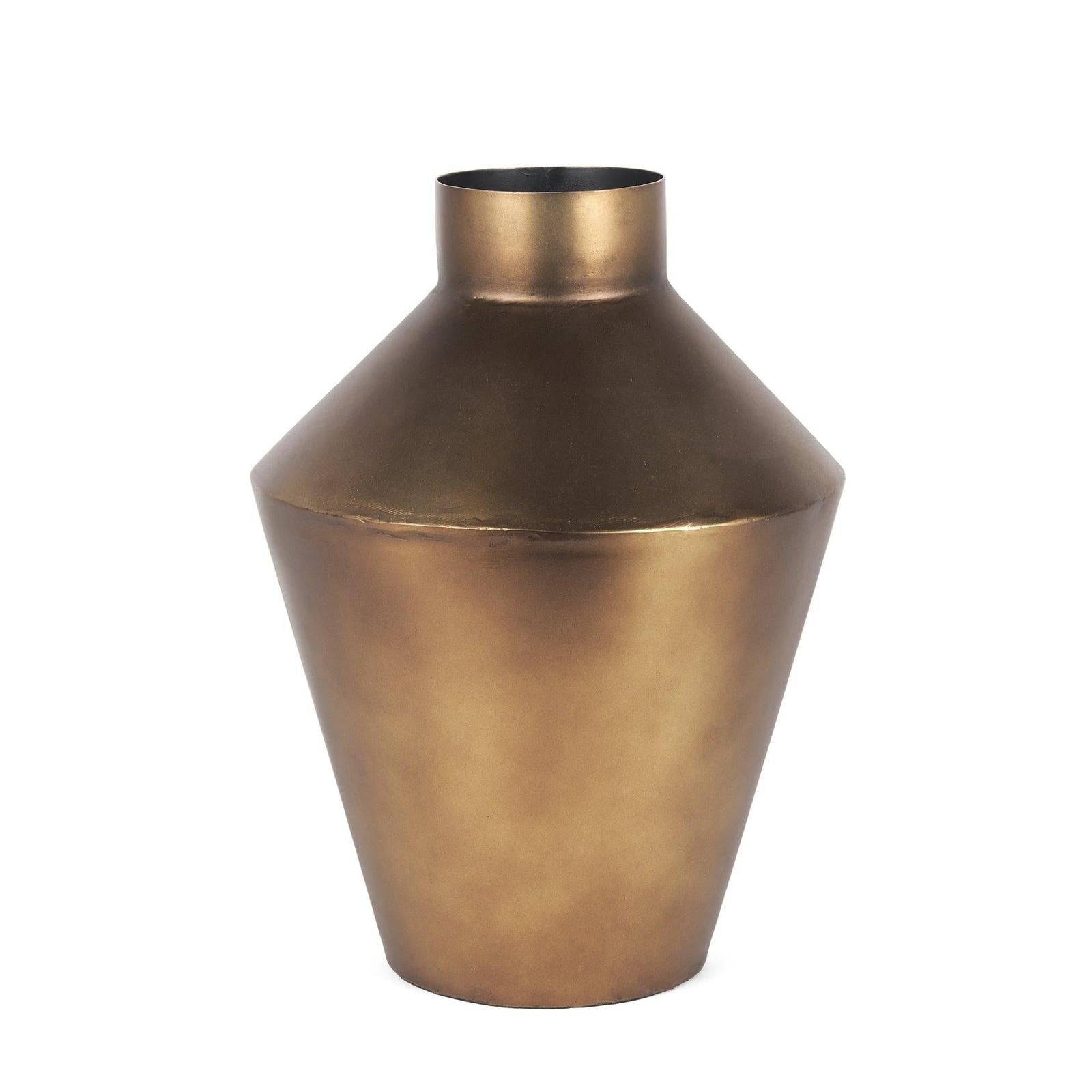 Mercana Perrin Brushed Gold Metal Decorative Vase