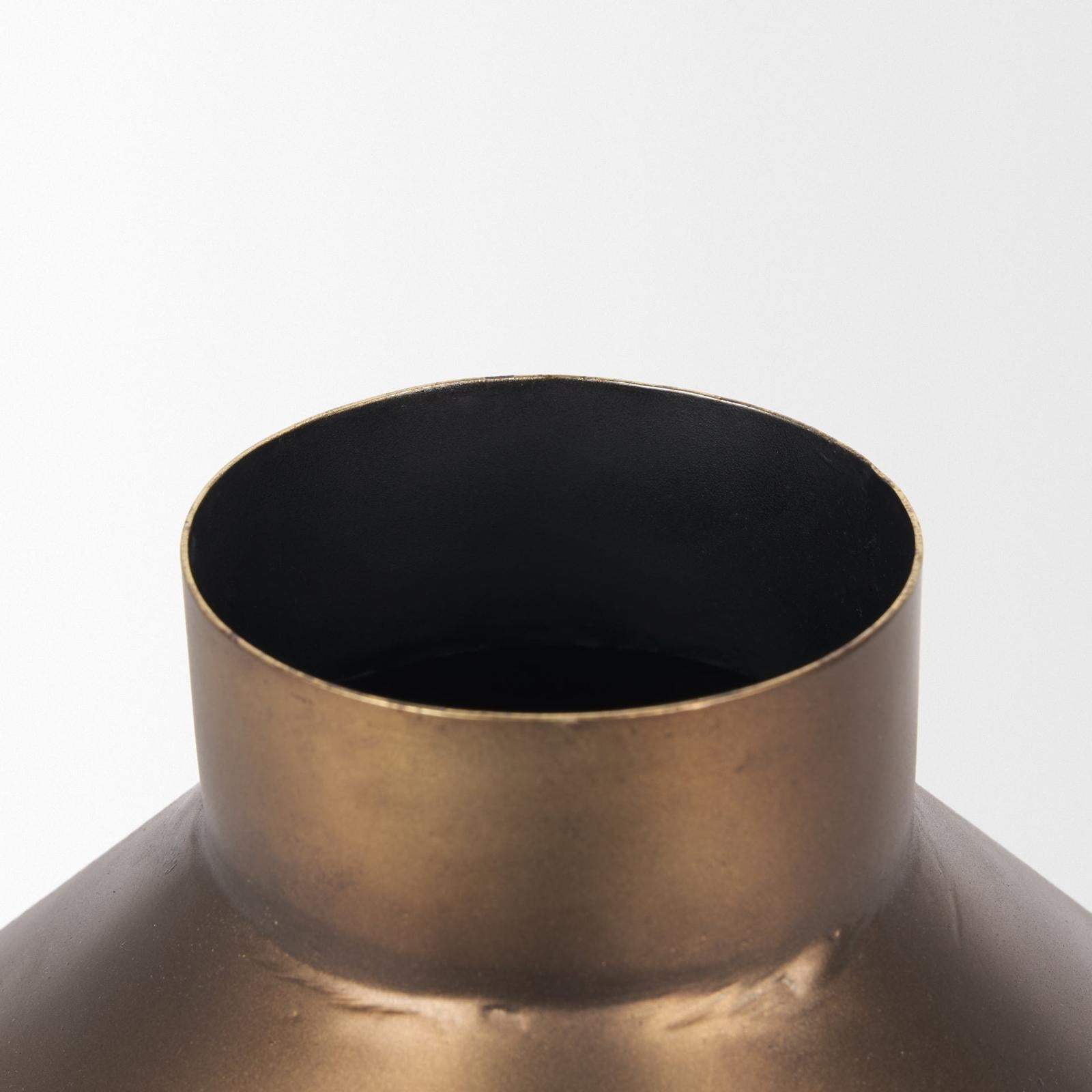 Mercana Perrin Brushed Gold Metal Decorative Vase