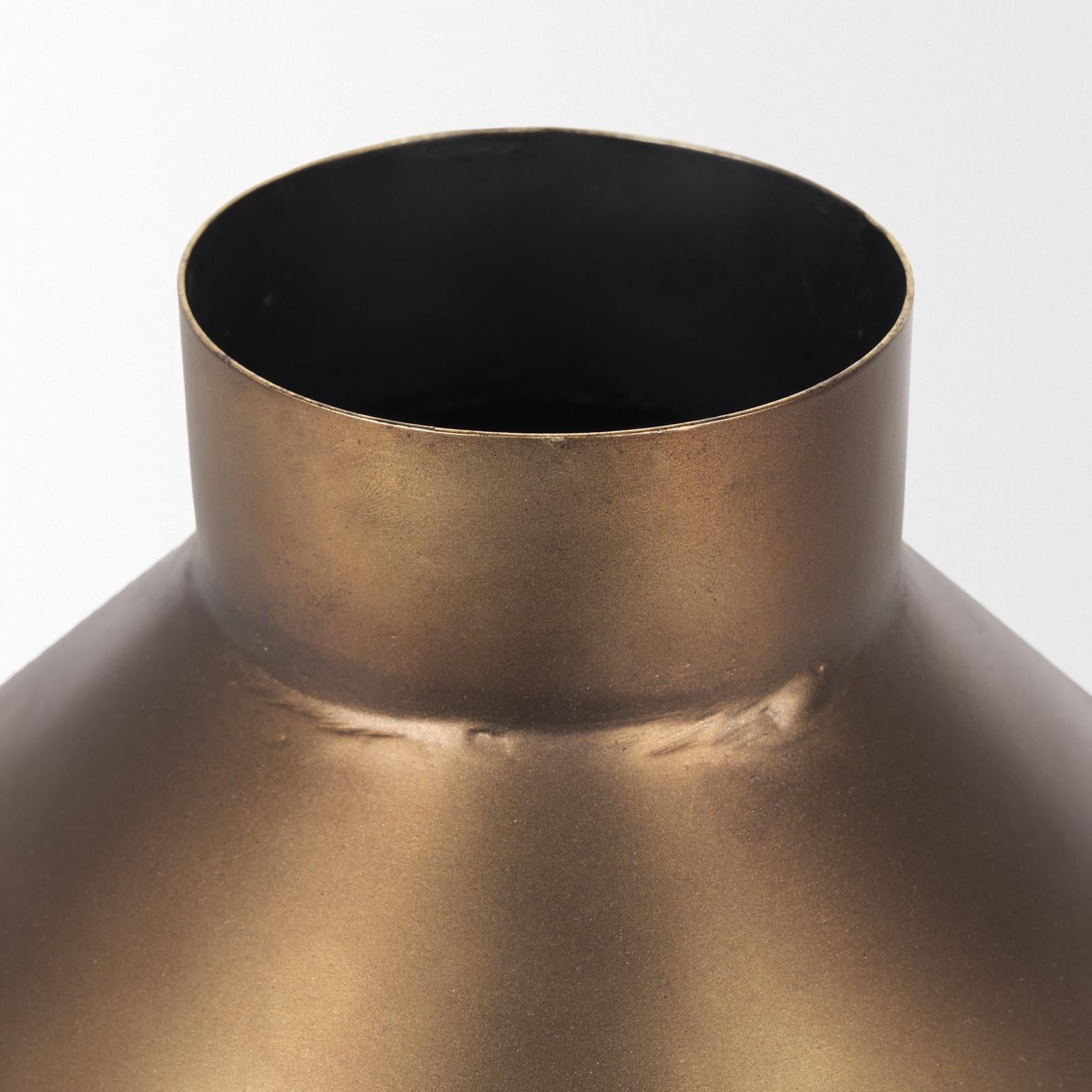 Mercana Perrin Brushed Gold Metal Decorative Vase