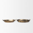 Mercana Pama Hammered Gold Metal Decorative Trays - Set of 2