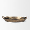 Mercana Pama Hammered Gold Metal Decorative Trays - Set of 2