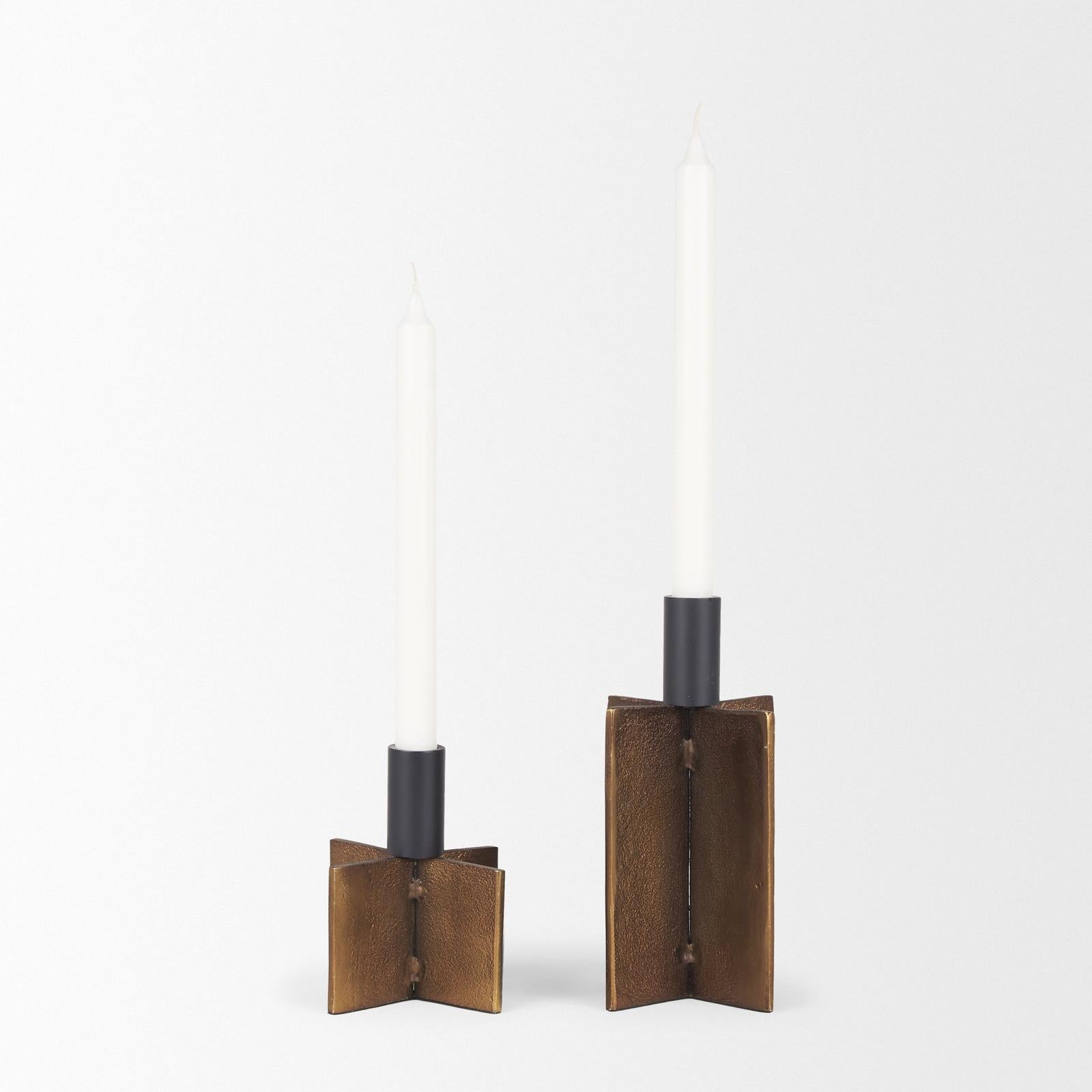Mercana Pia Metal Taper Candleholder - Set of 2