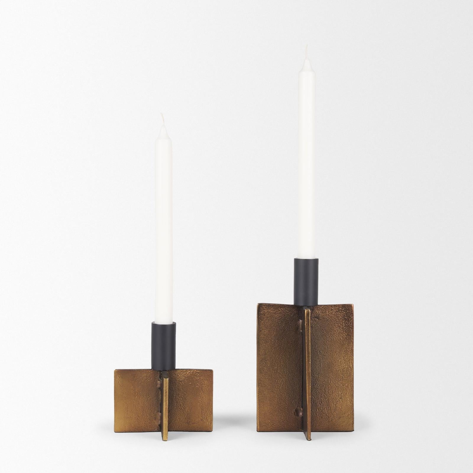 Mercana Pia Metal Taper Candleholder - Set of 2