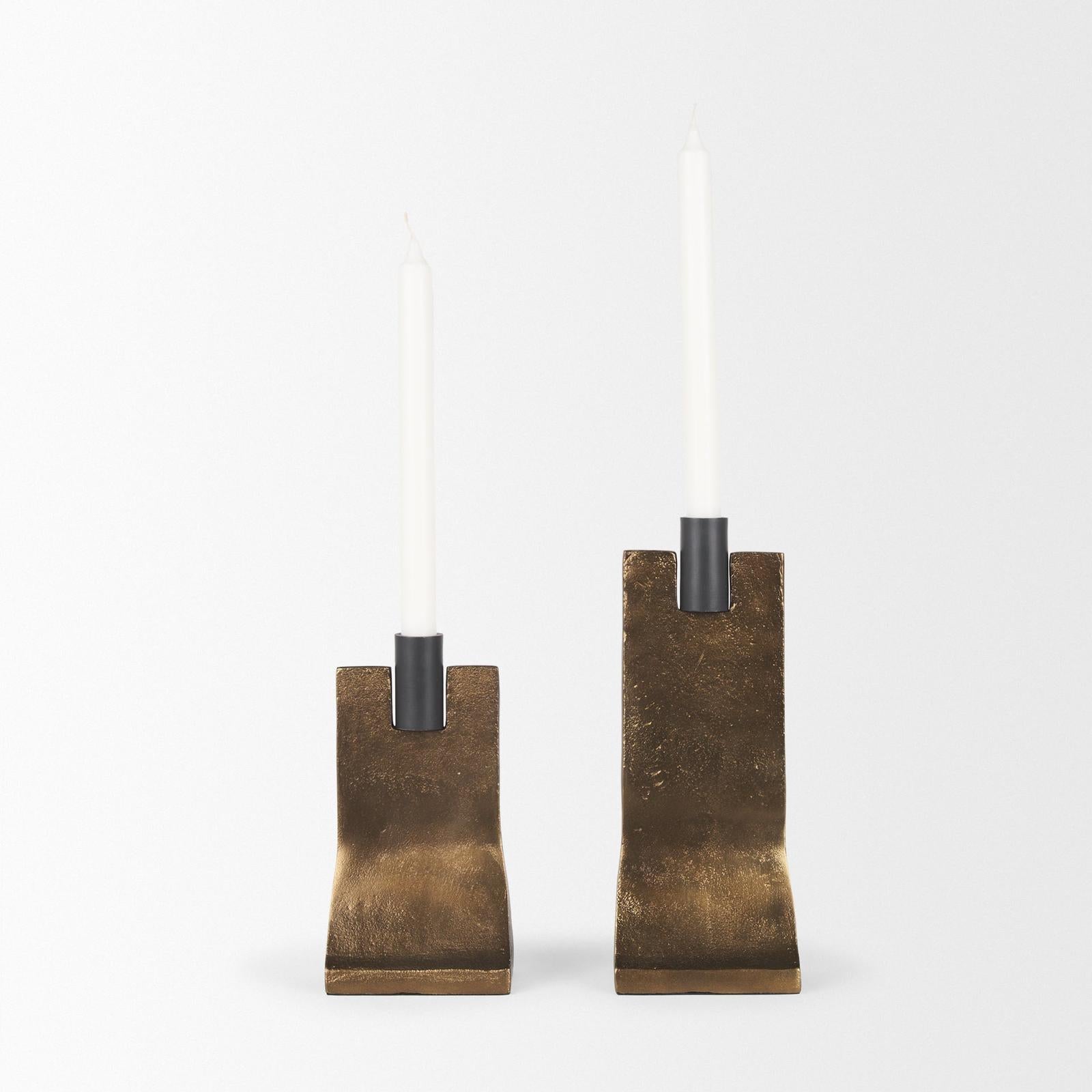 Mercana Polli Metal Taper Candleholders - Set of 2