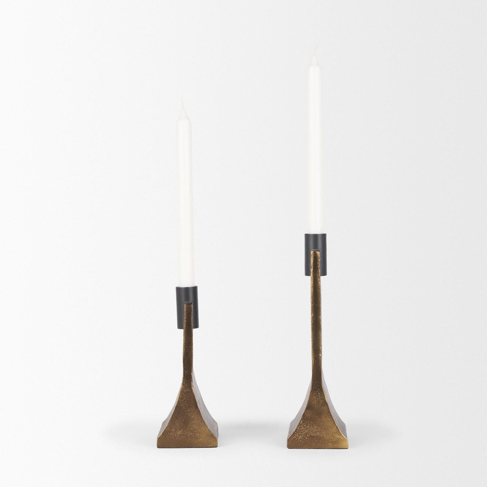 Mercana Polli Metal Taper Candleholders - Set of 2