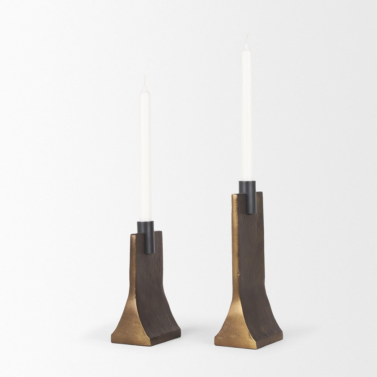 Mercana Polli Metal Taper Candleholders - Set of 2