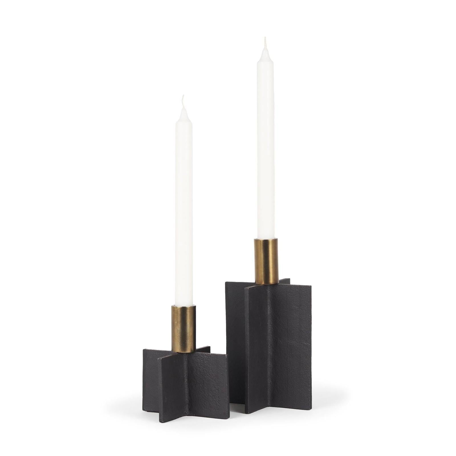 Mercana Pia Metal Taper Candleholder - Set of 2