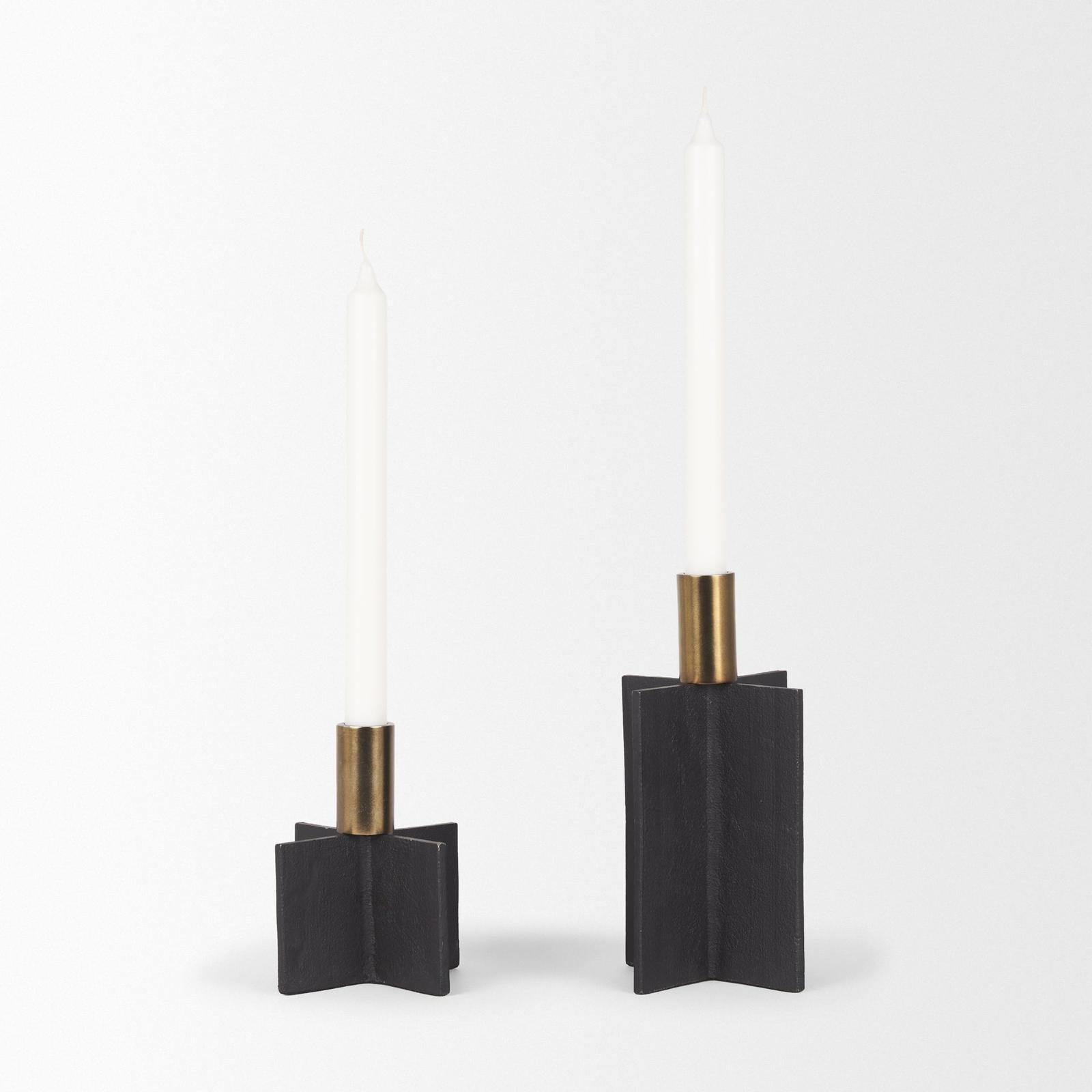Mercana Pia Metal Taper Candleholder - Set of 2