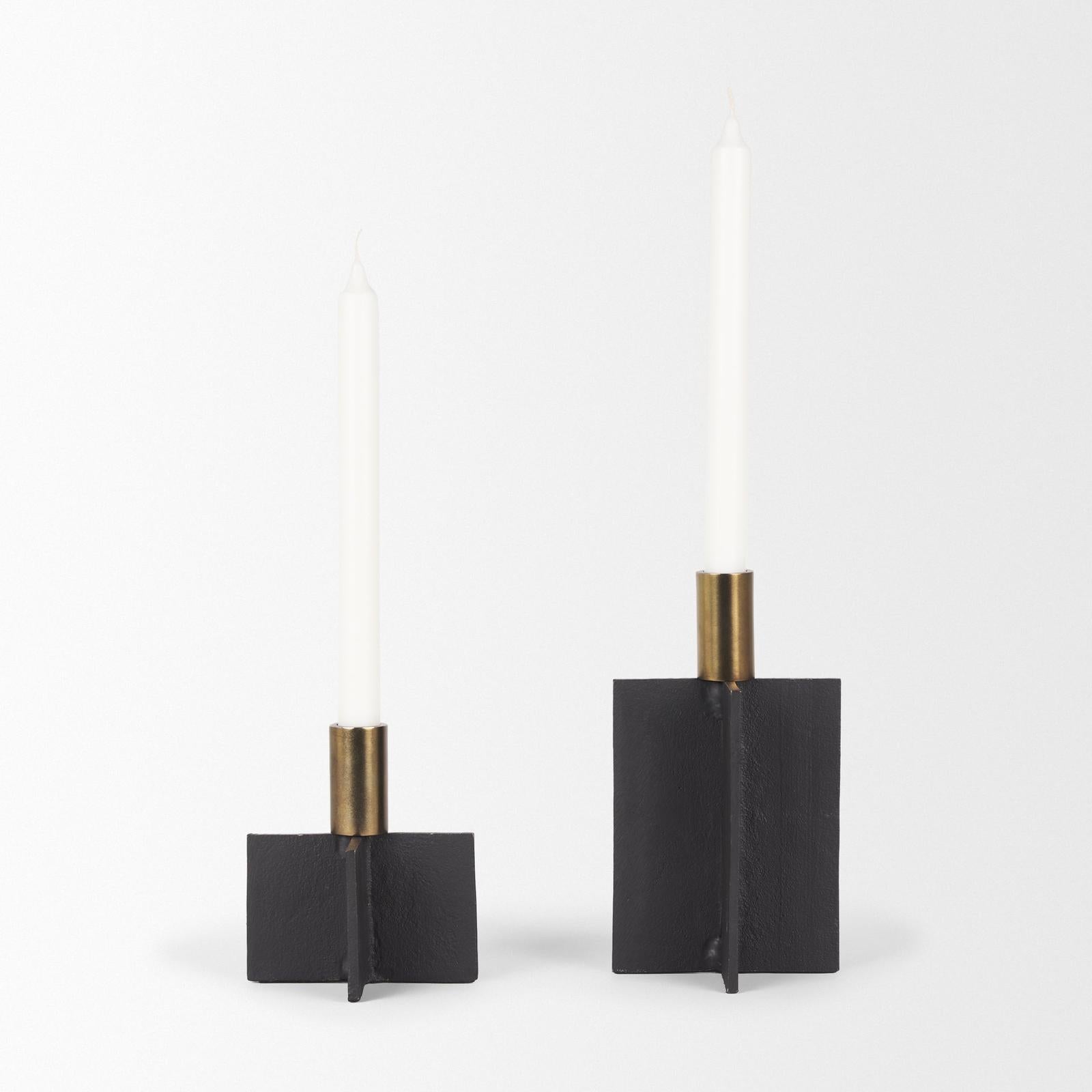 Mercana Pia Metal Taper Candleholder - Set of 2