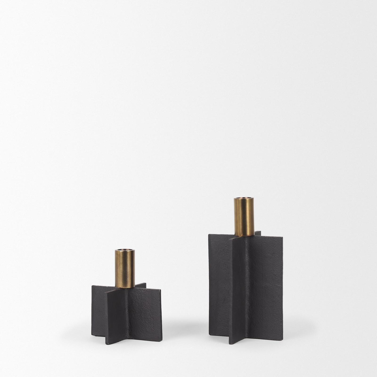 Mercana Pia Metal Taper Candleholder - Set of 2