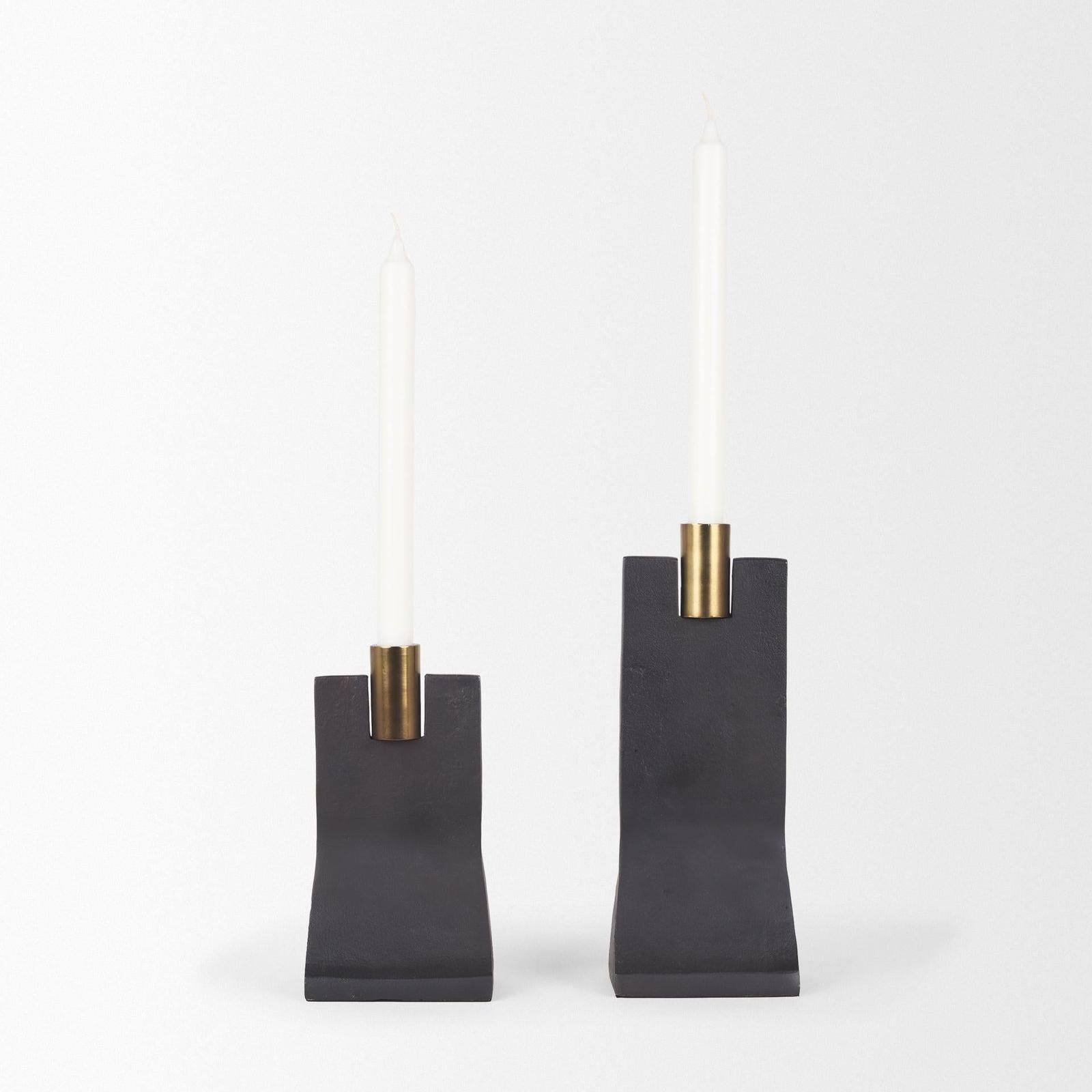 Mercana Polli Metal Taper Candleholders - Set of 2