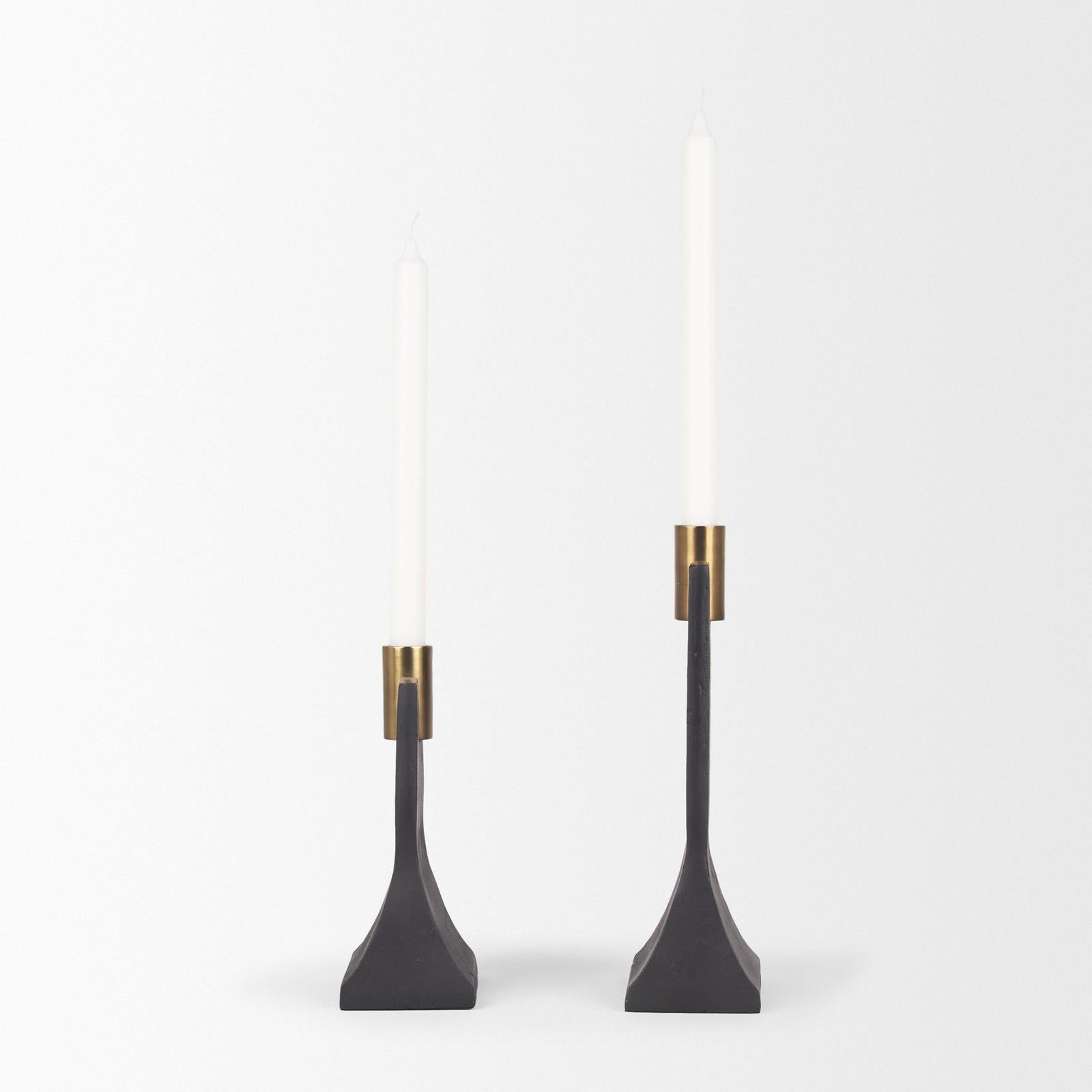 Mercana Polli Metal Taper Candleholders - Set of 2