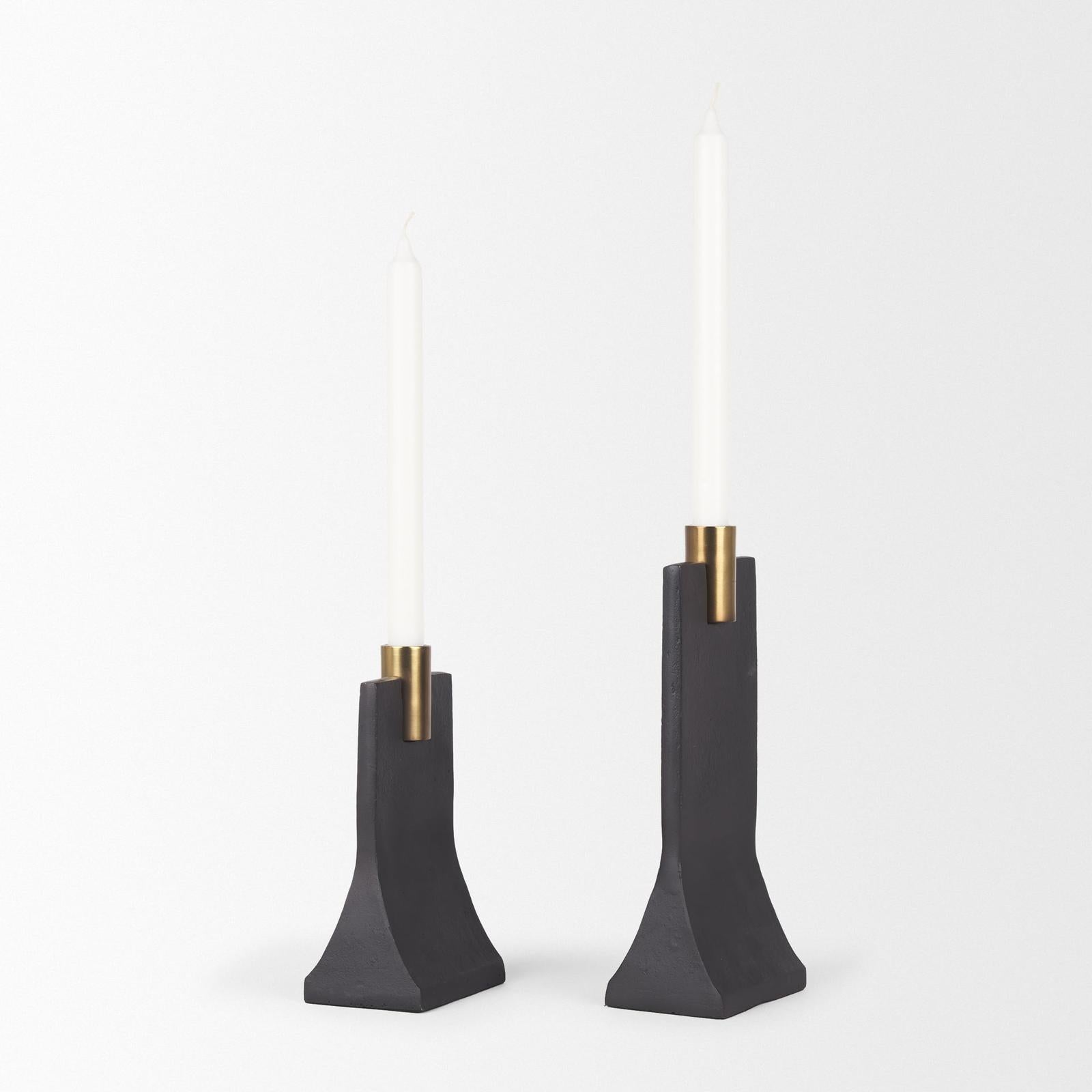 Mercana Polli Metal Taper Candleholders - Set of 2