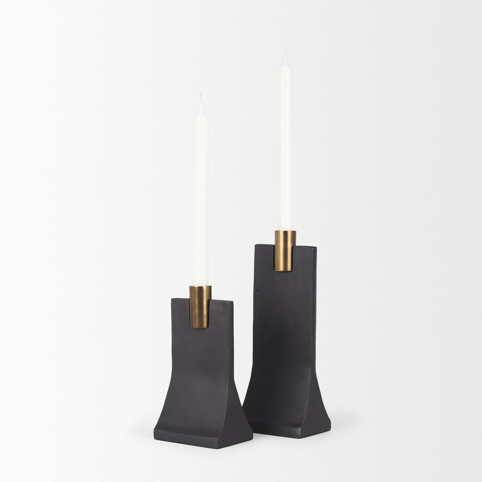 Mercana Polli Metal Taper Candleholders - Set of 2
