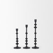 Mercana Paolo Matte Black Metal Candle Holder-Set of 3