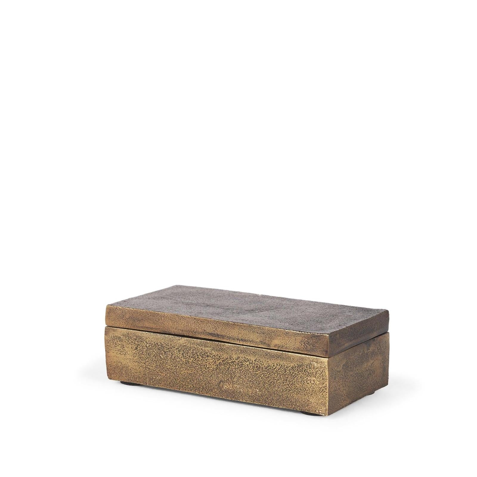 Mercana Porschia Antiqued Gold Metal Decorative Box