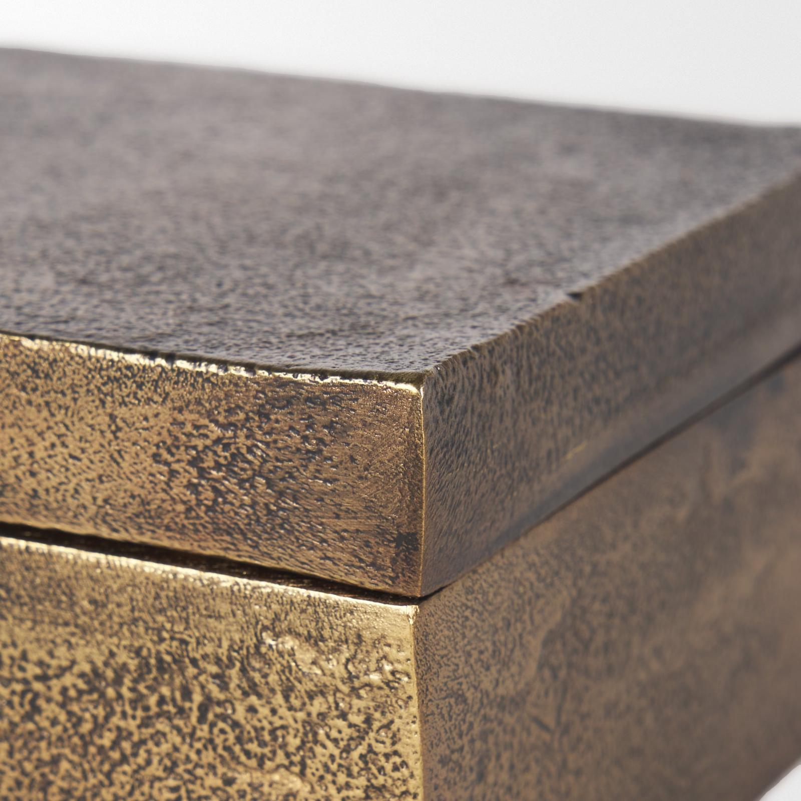 Mercana Porschia Antiqued Gold Metal Decorative Box